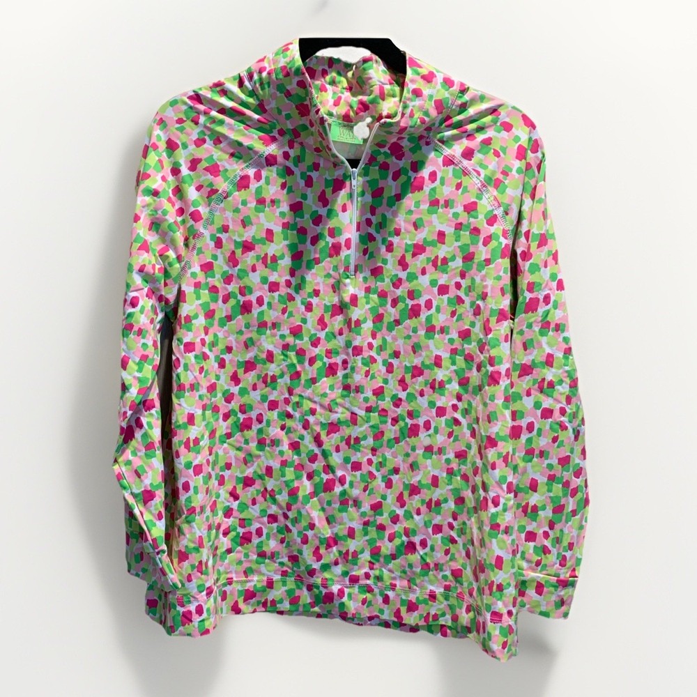 Katherine Way Pullover 1/4‎ Zip Top Athletic Nylon Spandex Size M